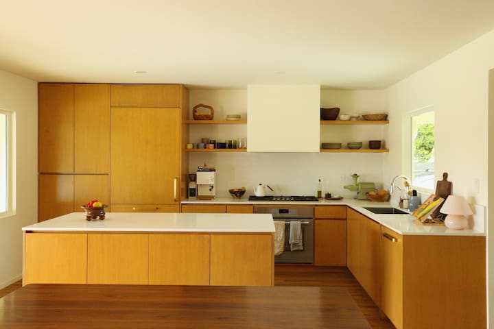 Midcentury Retreat with Cold Plunge, Sauna, Gym