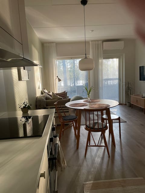 Apartment with sauna and carport (charging station)