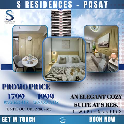 An Elegant Cozy Suite at S Res. l WiFi+Netflix