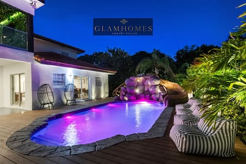 Glam Manor| 7,000 Ft Mansion with Waterslide | Spa