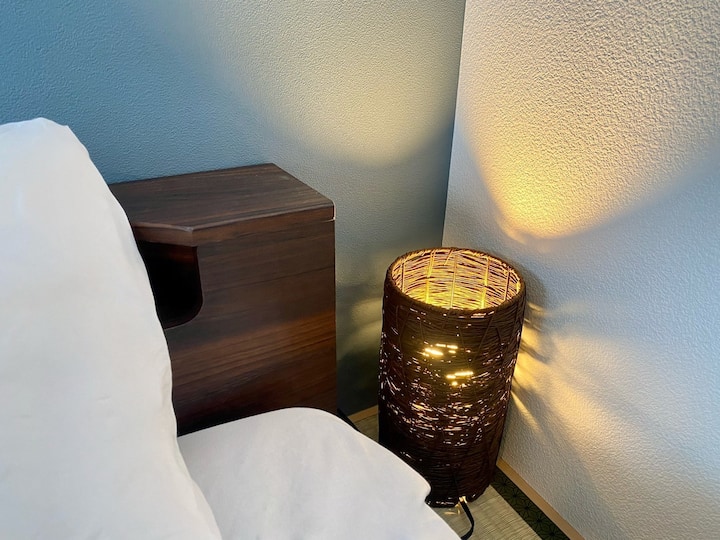 Gentle light by your pillow.