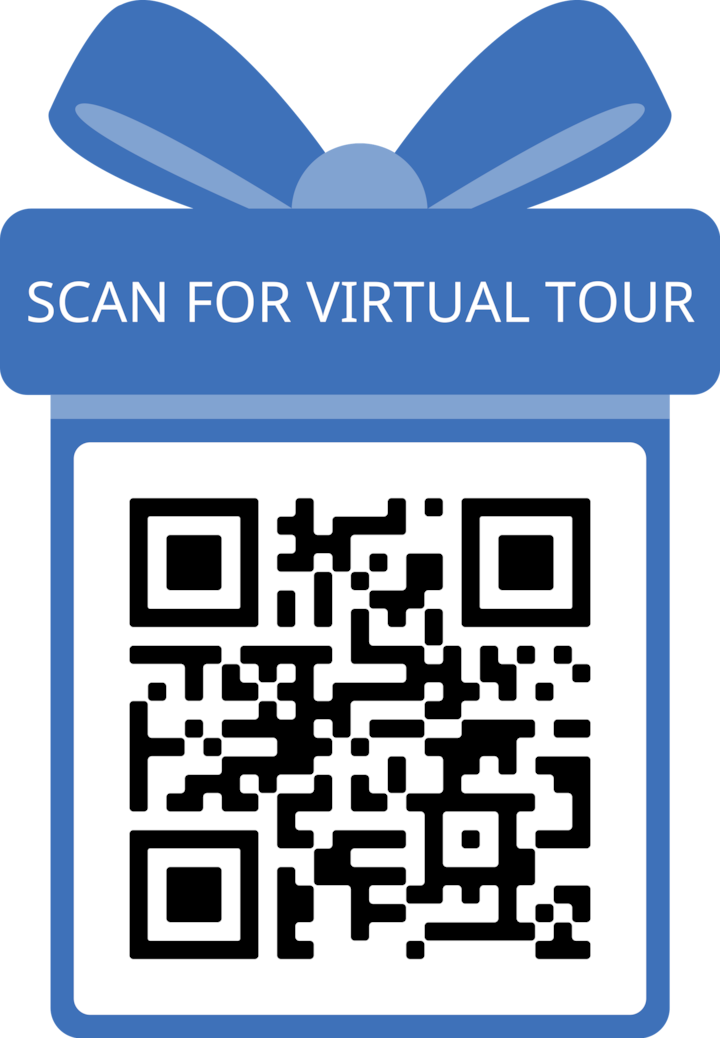 Apri la fotocamera del tuo telefono, puntala verso il codice QR e tocca il link per fare un breve tour virtuale di questo fantastico appartamento!