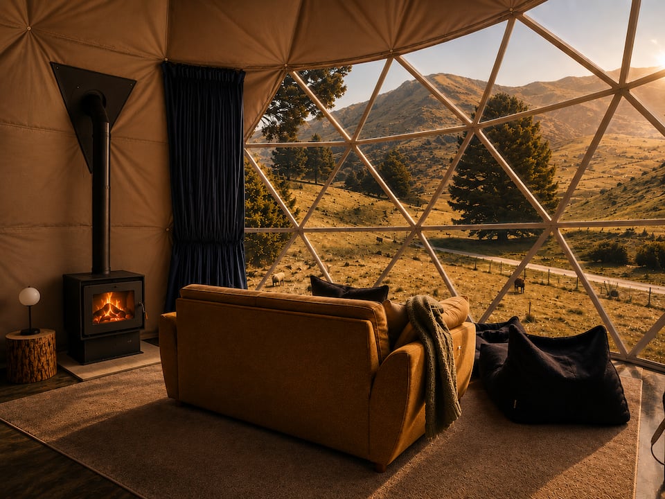 A geodesic dome on a lavender farm, Danseys Pass, Canterbury, New Zealand, photo 6 of 10