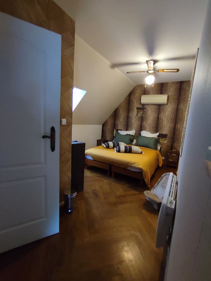 غرفة "خارج أفريقيا"، مع سرير 160 × 200 أو 3 أسرّة مفردة عند الطلب 