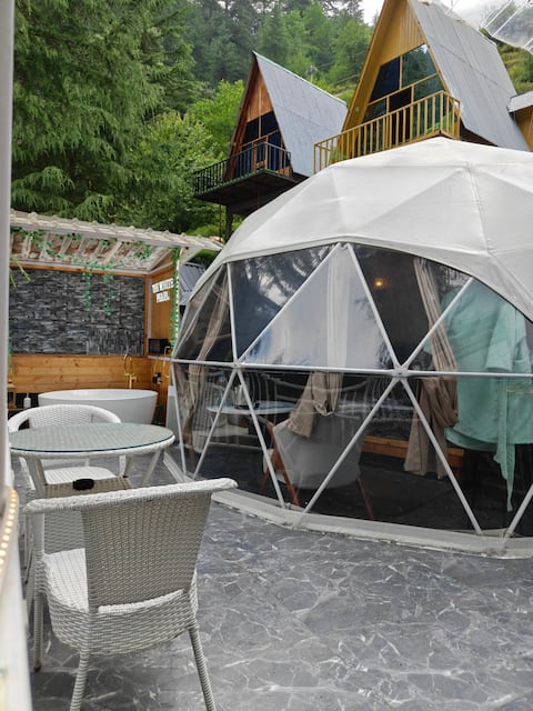 The White Pearl, Jibhi | Geoluxe Dome | Hot Tub