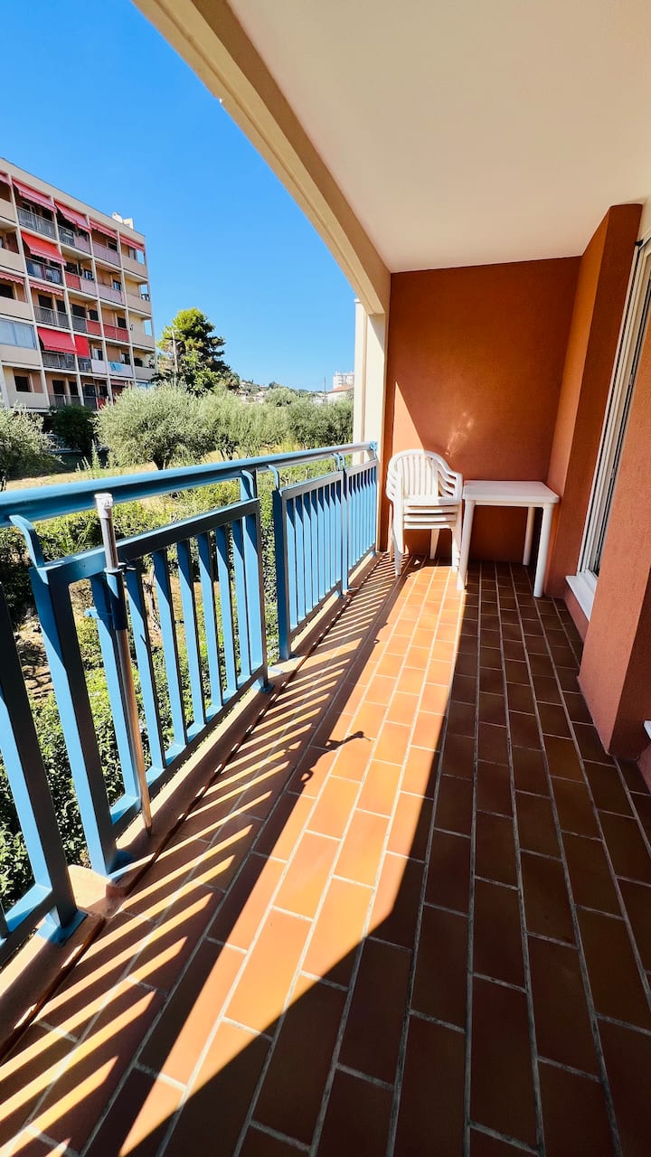 Cosy 2 Pièces Climatisé + Parking Privé + Balcon - Cannes