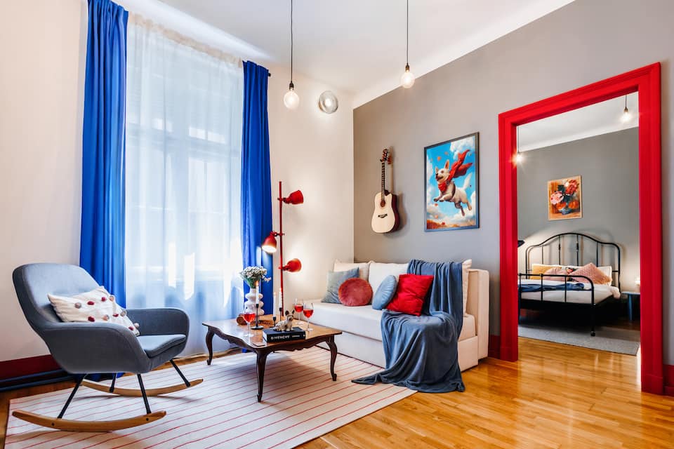 A colourful Old Town flat in Belgrade built around air hockey, Belgrade, Serbia, photo 1 of 10