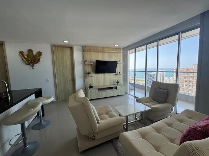 2br Luxurious Infinite View  5 Min Centro Historic - Cartagena