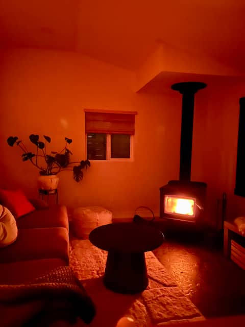 Popular Airbnb listing: Adobe Cave with Sauna, Wood Stove, 2 BD, 1.5 Bath in Tuxedo Park