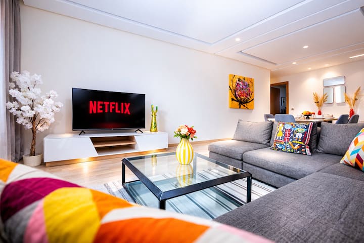 Terrasse • 3br • Ac • Sécurisé24/7 • 5min Corniche - Casablanca