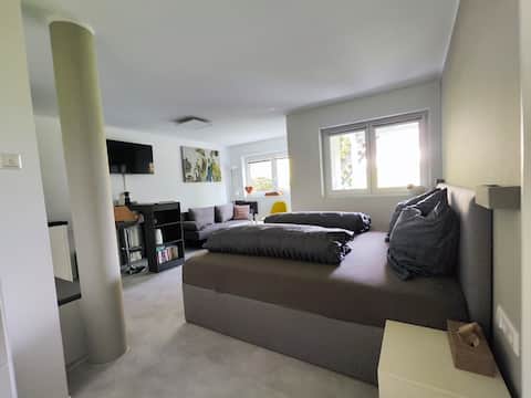 Leistungsstarkes Airbnb: Modern studio 1 with kitchen + terrace + parking in Überlingen