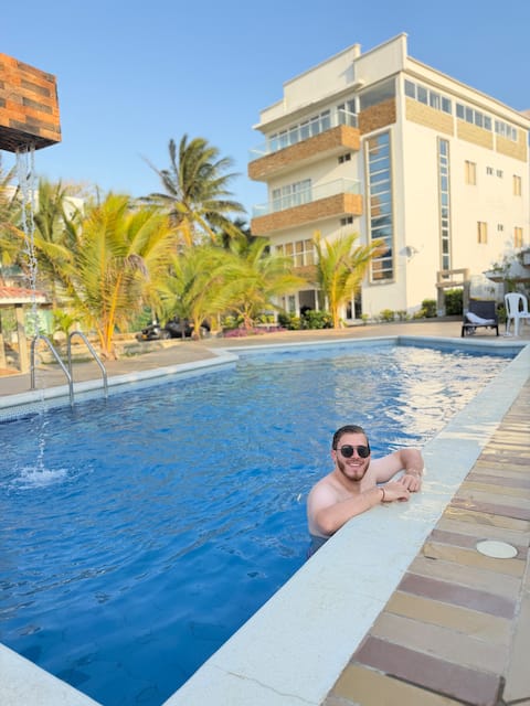 Beachfront house with pool Coralina Casa Playa