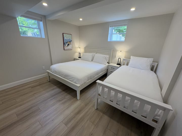 Big House: Basement Rear Bedroom with 2 windows near the game room