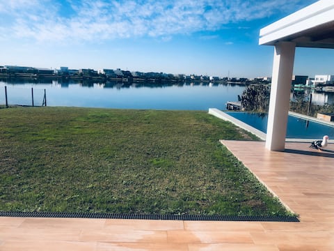 A bright house by the lagoon