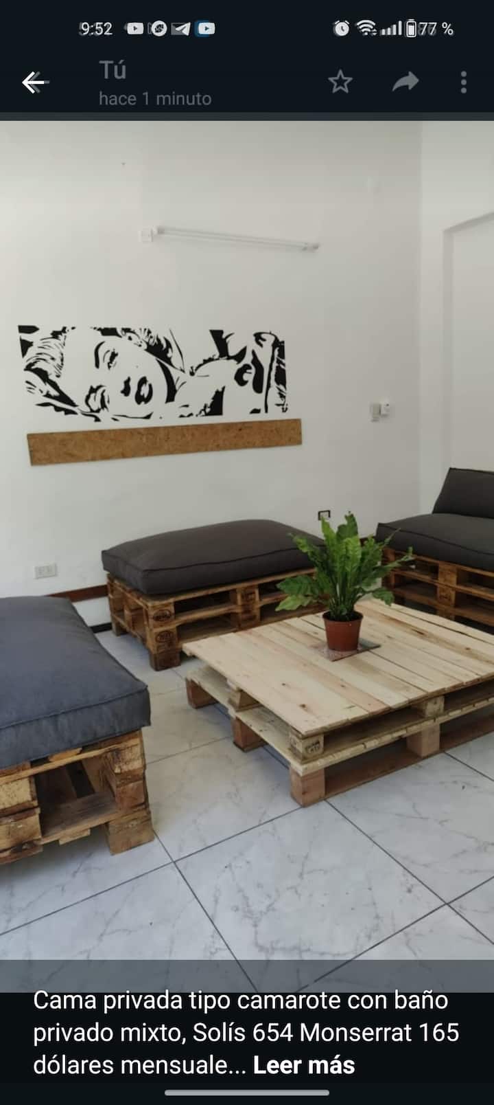 Shared room with private bed cabin in Constitución