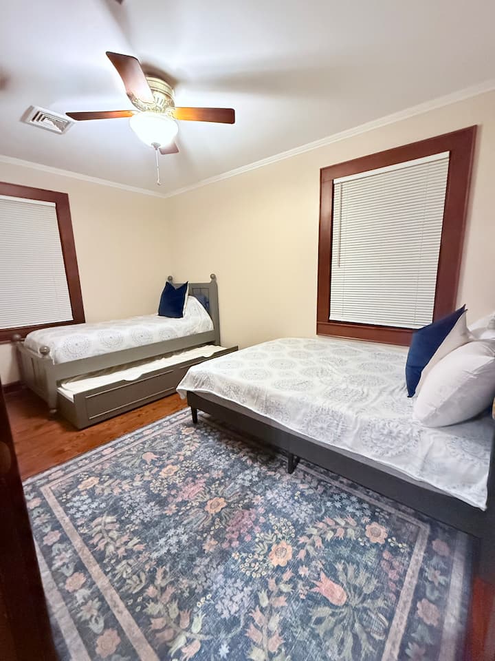 Twin bed with trundle and double bed.