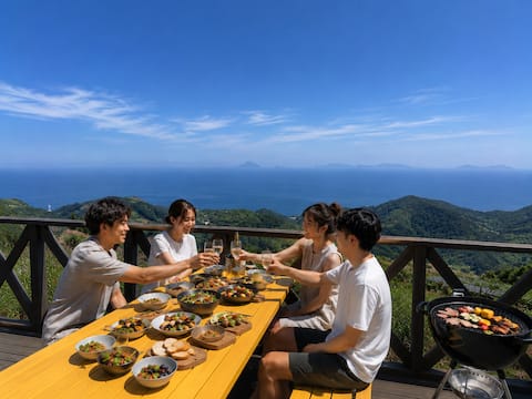 [Stunning View] Quiet Stay at the Summit of Mt. Kawazu | Sunrise from Uminomi Year-Round | BBQ / Oce