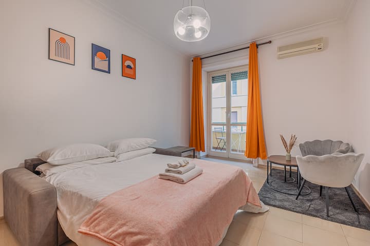 [Orange • Blue House]1bedr • Metro Re Di Roma •A/c - Rom