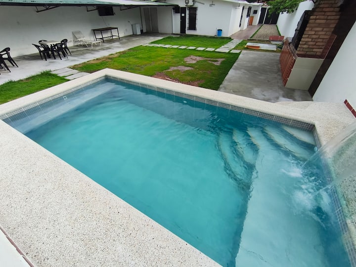 A spacious and comfortable family home with a pool