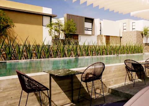 Spacious Apartment with a Grill, Pool, Terrace, WIFI, and Heating