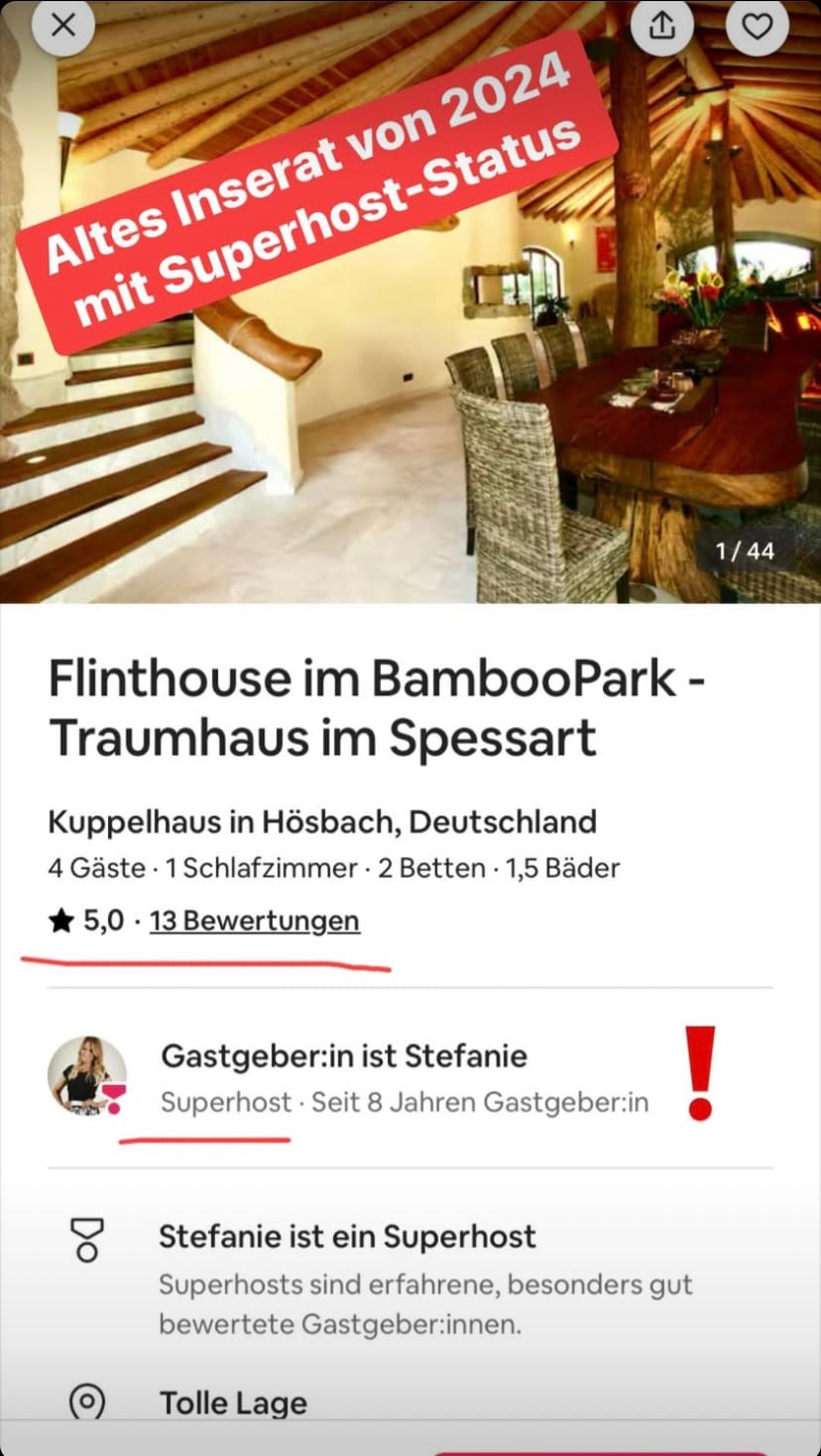 Ჩვენი განცხადება ძალაში იყო 31/12/24 ‑ მდე, სტეფის პროფილის მეშვეობით, 1.1.25 ‑ დან მისი გადართვა დეის პროფილზე მოგვიწია. Მანამდე მხოლოდ 5 ‑ ვარსკვლავიანი მიმოხილვები და სუპერმასპინძლის სტატუსი მივიღეთ.