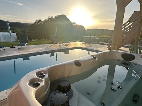 PLUME D'EAU Chalet - spa/petanque/foosball/swimming pool