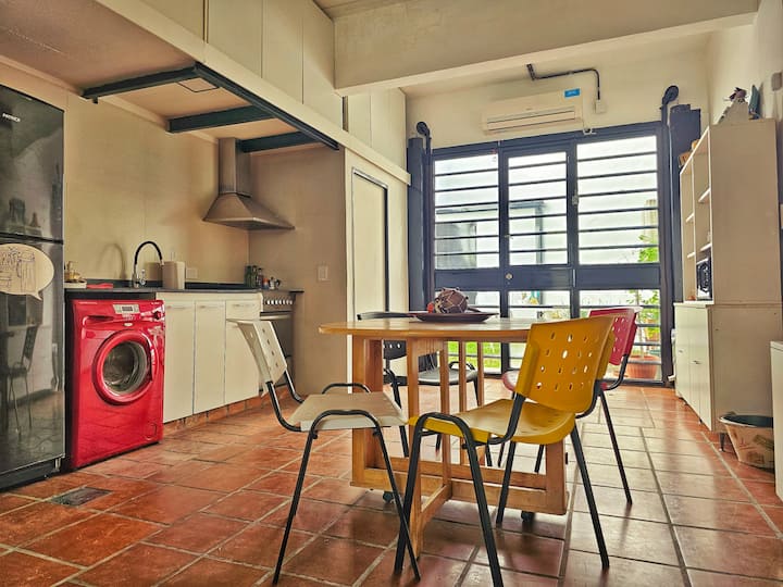 Loft-style one-bedroom apartment with patio in Chacarita