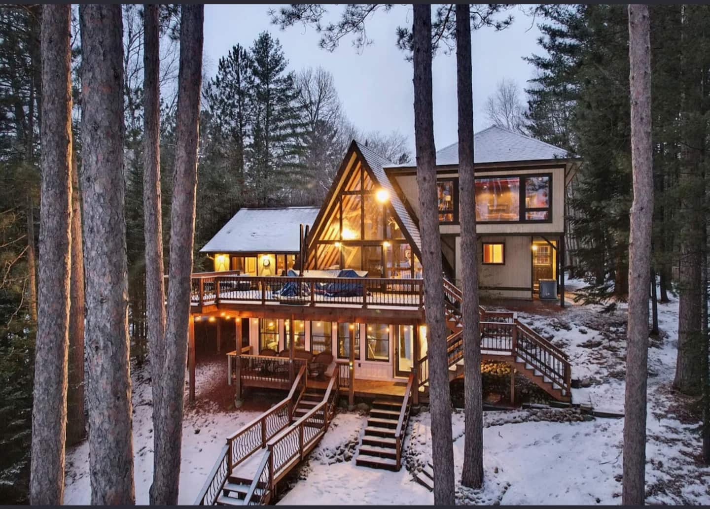 Lakefront A-frame exterior