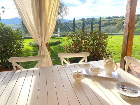 On the Tuscan hill with a panoramic view