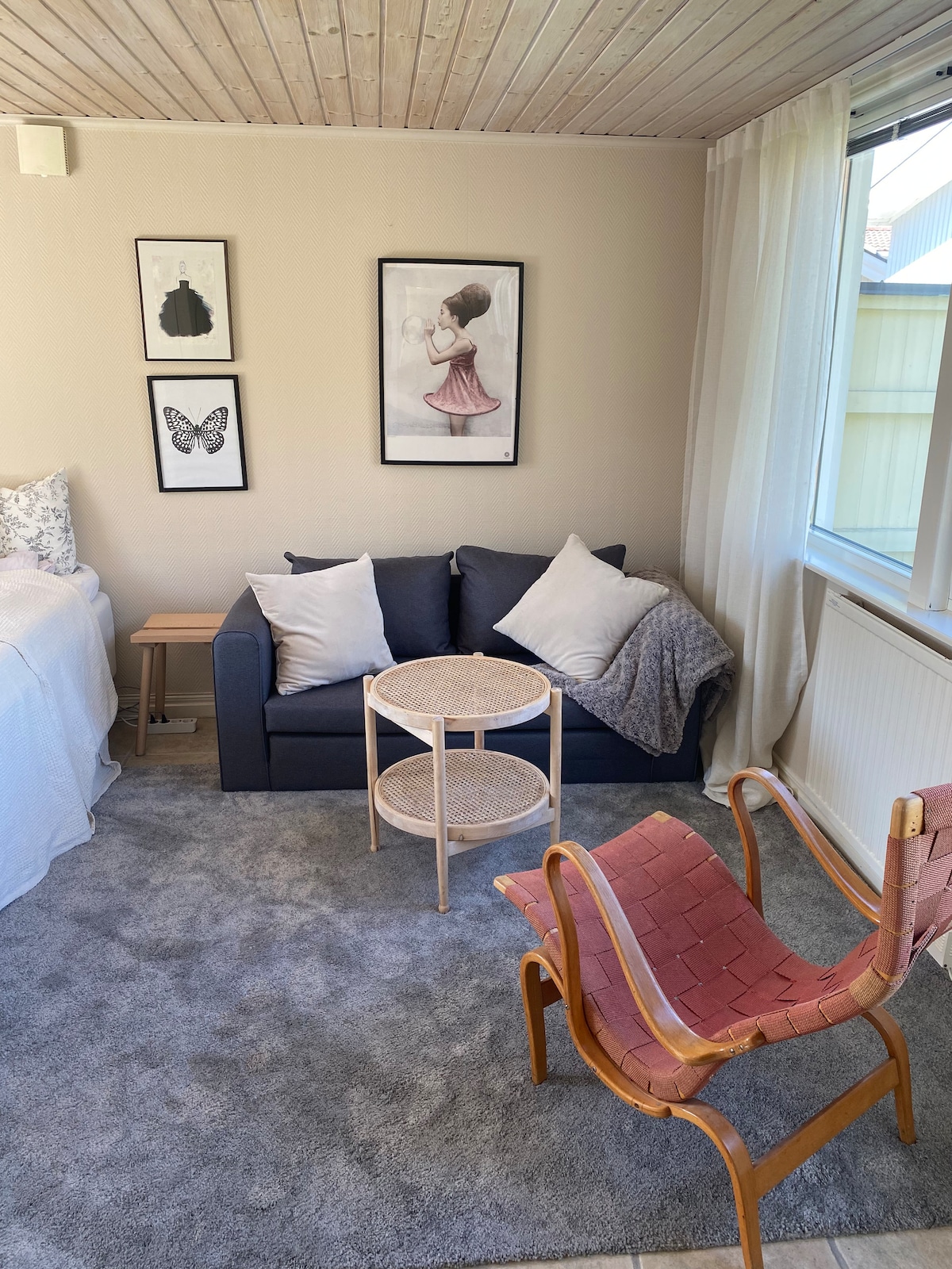 سرير أريكة (120 × 200 سم). تتوفر مرتبة سرير إضافية لمزيد من الراحة 