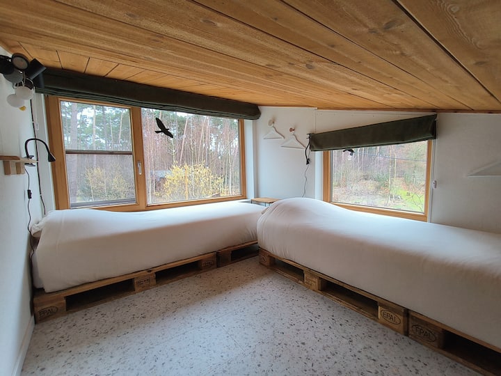 Las camas se pueden organizar como individuales o dobles.