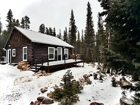 Popular Airbnb listing: Cozy Secluded Romantic Log Cabin - Wood Fireplace in Denver Metropolitan Area