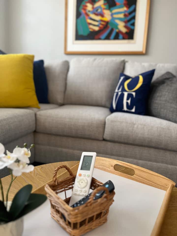 Use the remote control to adjust the mini-split unit. Control the fan, heating and air conditioning temperatures for your space, separate from the upper levels of home.