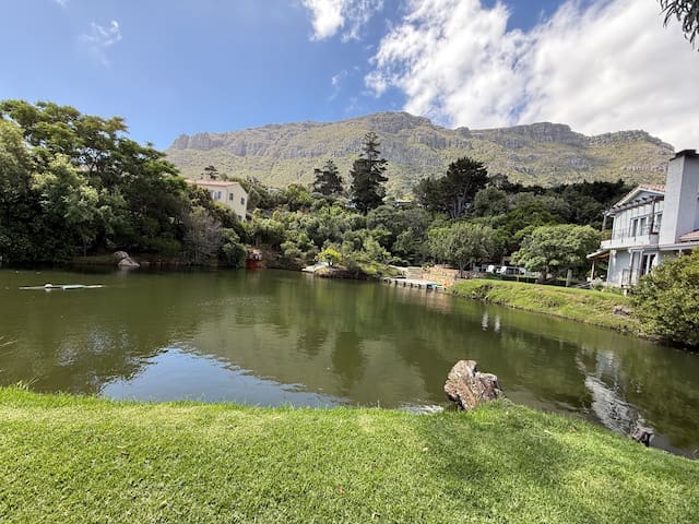 House alongside pond. Nature loving,family home
