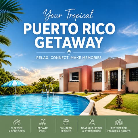 Spacious Pool Home for 12 | NearBeach & Guajataca