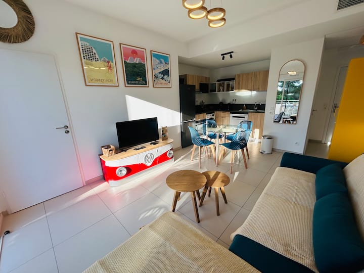T3 Grande Terrasse - Wifi-clim-parking 5p - La Grande-Motte