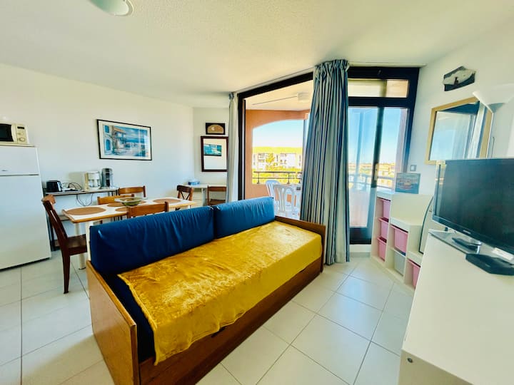Cosy Vue Canal, Terrasse, Piscines, 4 Personnes ! - Le Barcarès