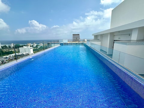 Lux 3 BHK Apartment pool+gym near Airport