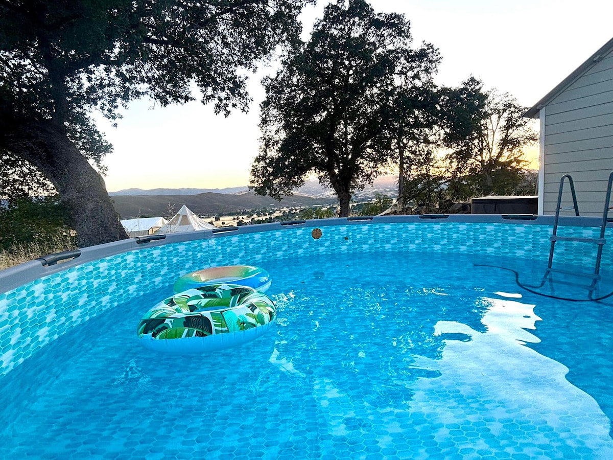 Floating is the best way to stay cool! at Panoramic View Campsite – bring your own tent or small camper in Hidden Valley Lake