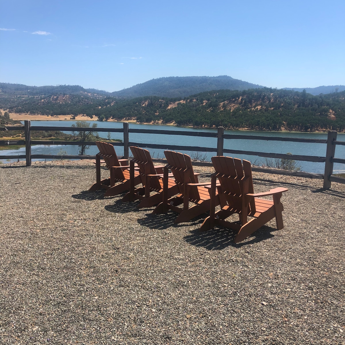 The view of Guenoc Valley, five miles away, at gorgeous Langtry Estate vineyard. Visit! Beautiful picnic spot. at Panoramic View Campsite – bring your own tent or small camper in H
