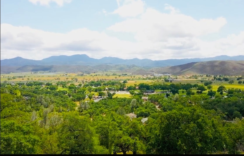 Aerial drone view of the property at Panoramic View Campsite – bring your own tent or small camper in Hidden Valley Lake