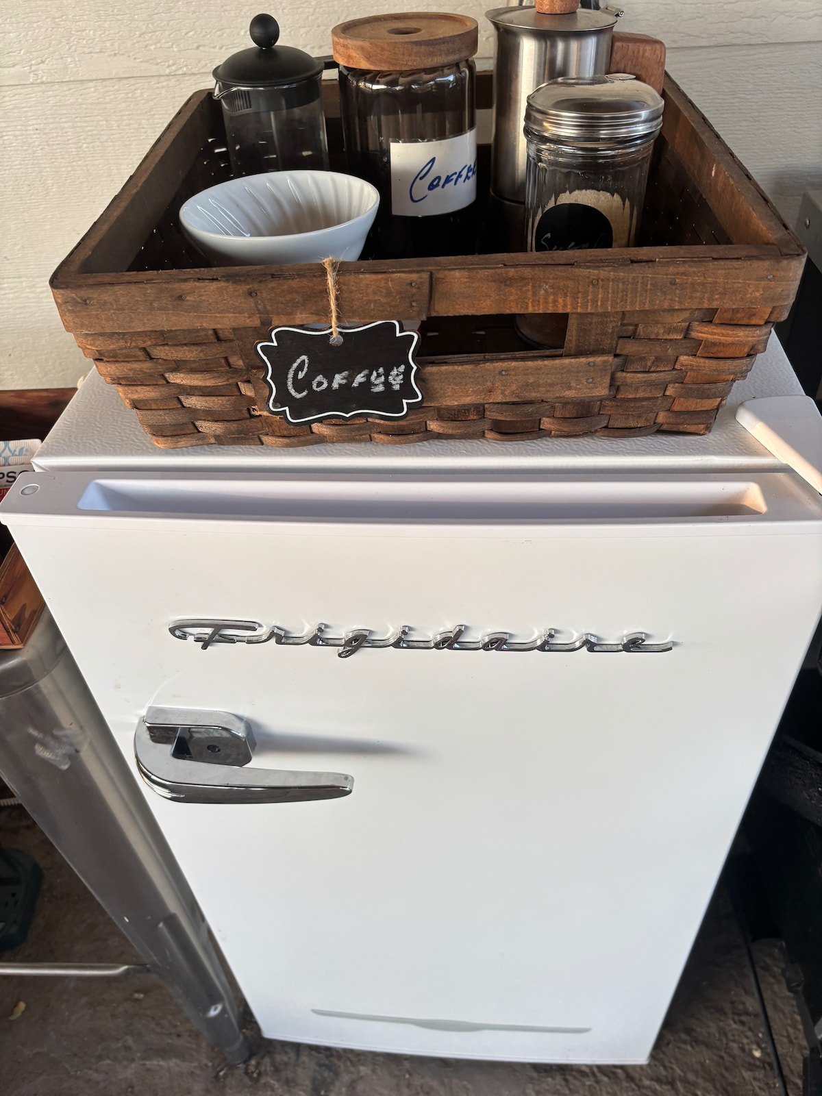 New guest fridge. at Panoramic View Campsite – bring your own tent or small camper in Hidden Valley Lake