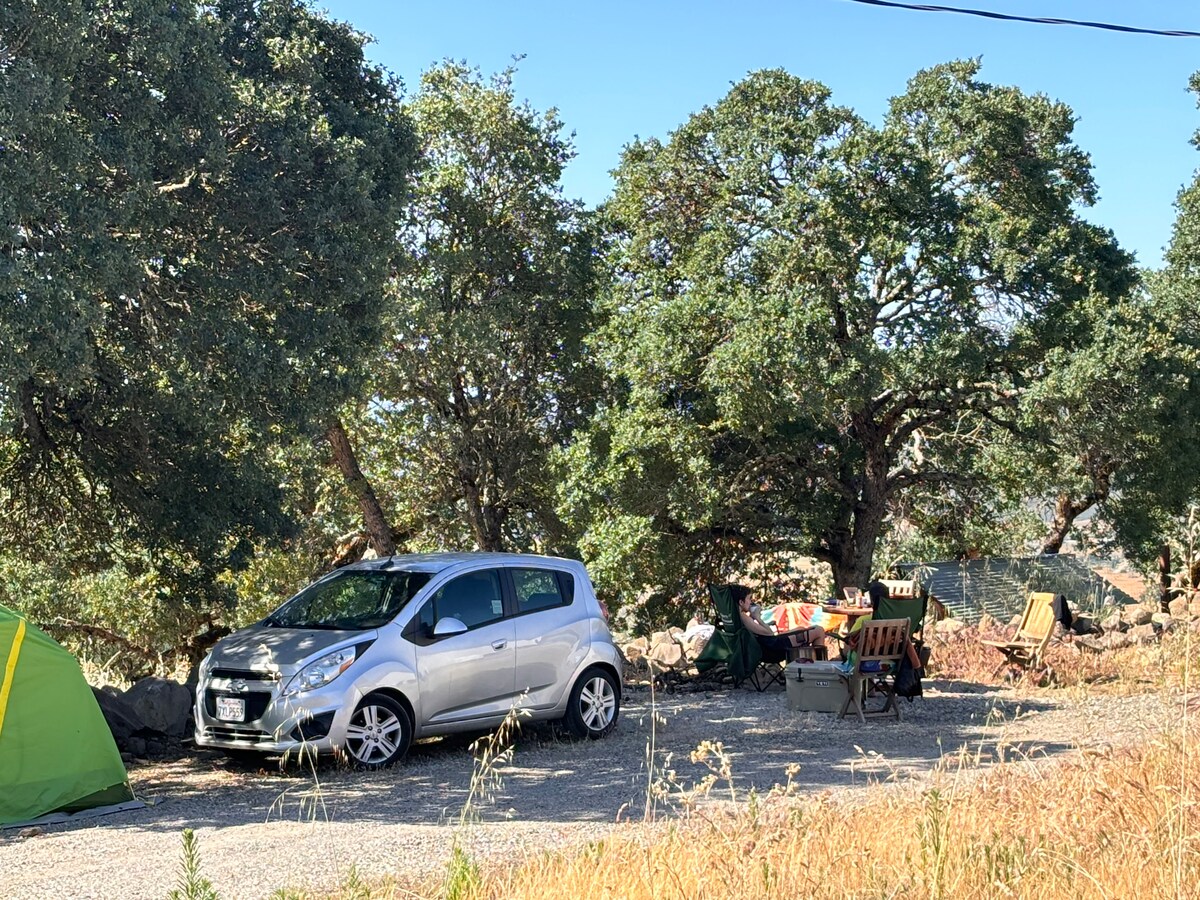 Fits a vehicle with a tent or two. Actual guest photos. at Panoramic View Campsite – bring your own tent or small camper in Hidden Valley Lake