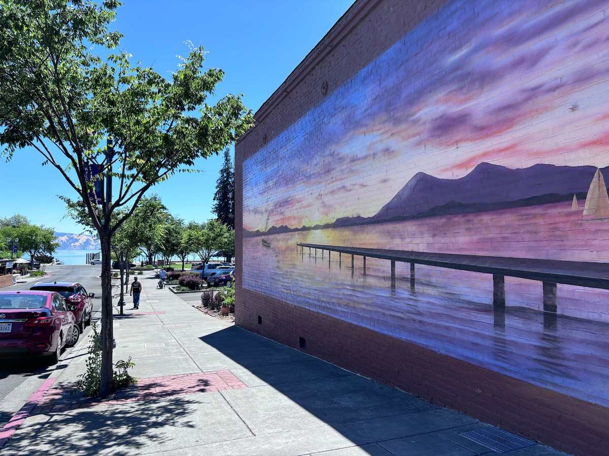 Murals by local artists all over Lake County, like this one in Lakeport. at Panoramic View Campsite – bring your own tent or small camper in Hidden Valley Lake