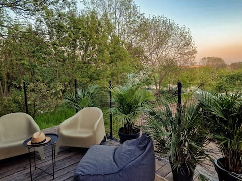 Garden cottages Riverfront cabins Entire property