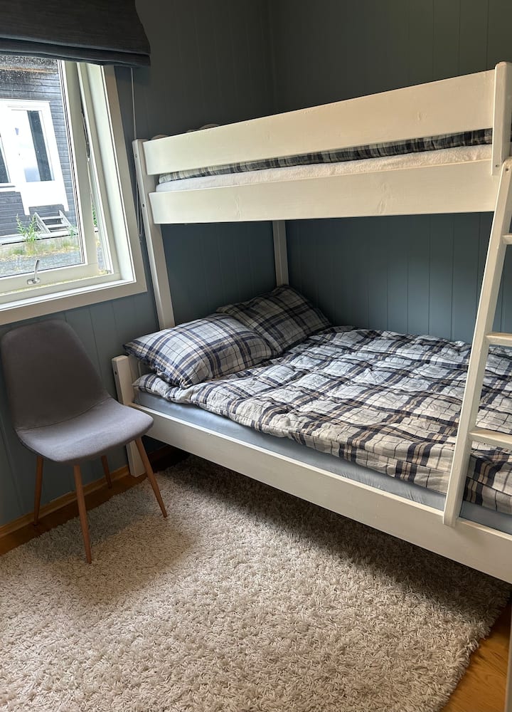 Bedroom 2: Bunk bed 140cm downstairs and 90cm upstairs