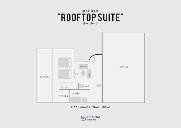 Rooftop Suite｜145㎡ Top ｜Private Sauna & Night View - Tenjin