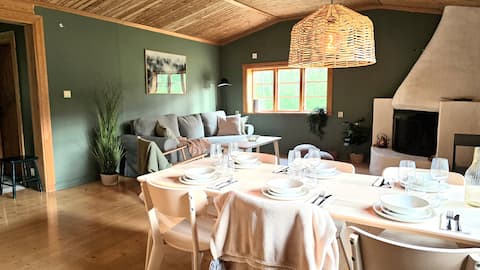 Cottage close to nature with fireplace, patio & barbecue