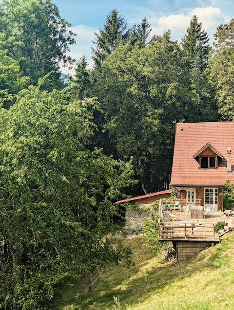 Typical and lovely house in a forest