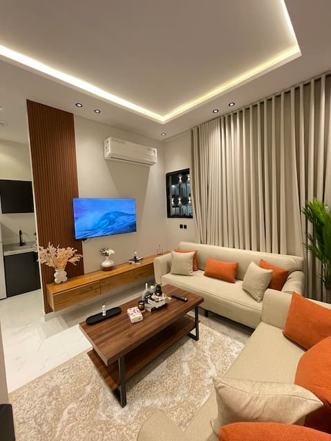 Luxury bedroom and living room with smart entrance